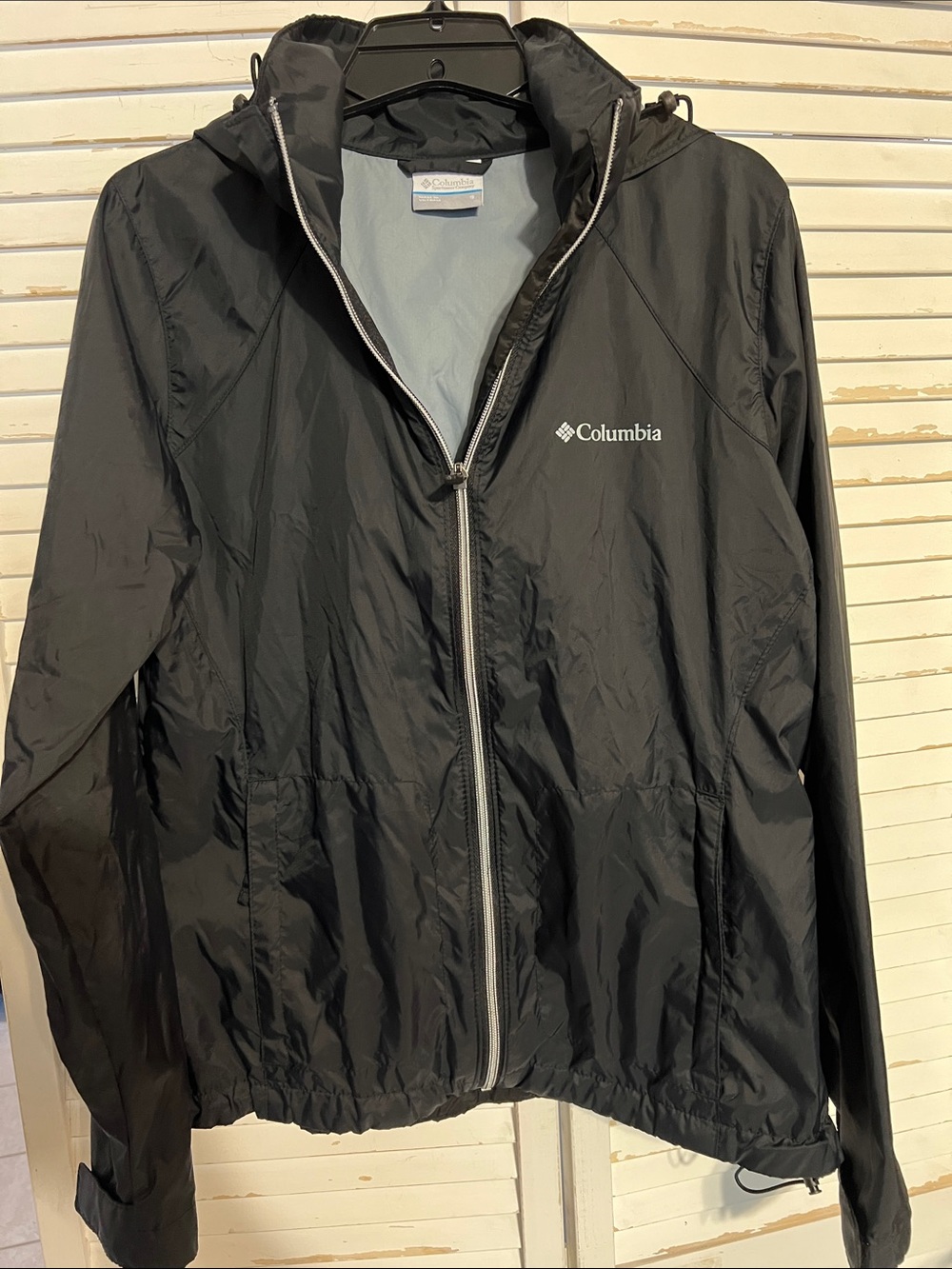 Columbia Women’s Switchback Black Hooded Rain Jacket Lightweight Small